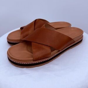 Madewell Leather Slide Sandals Brown Size 8.5